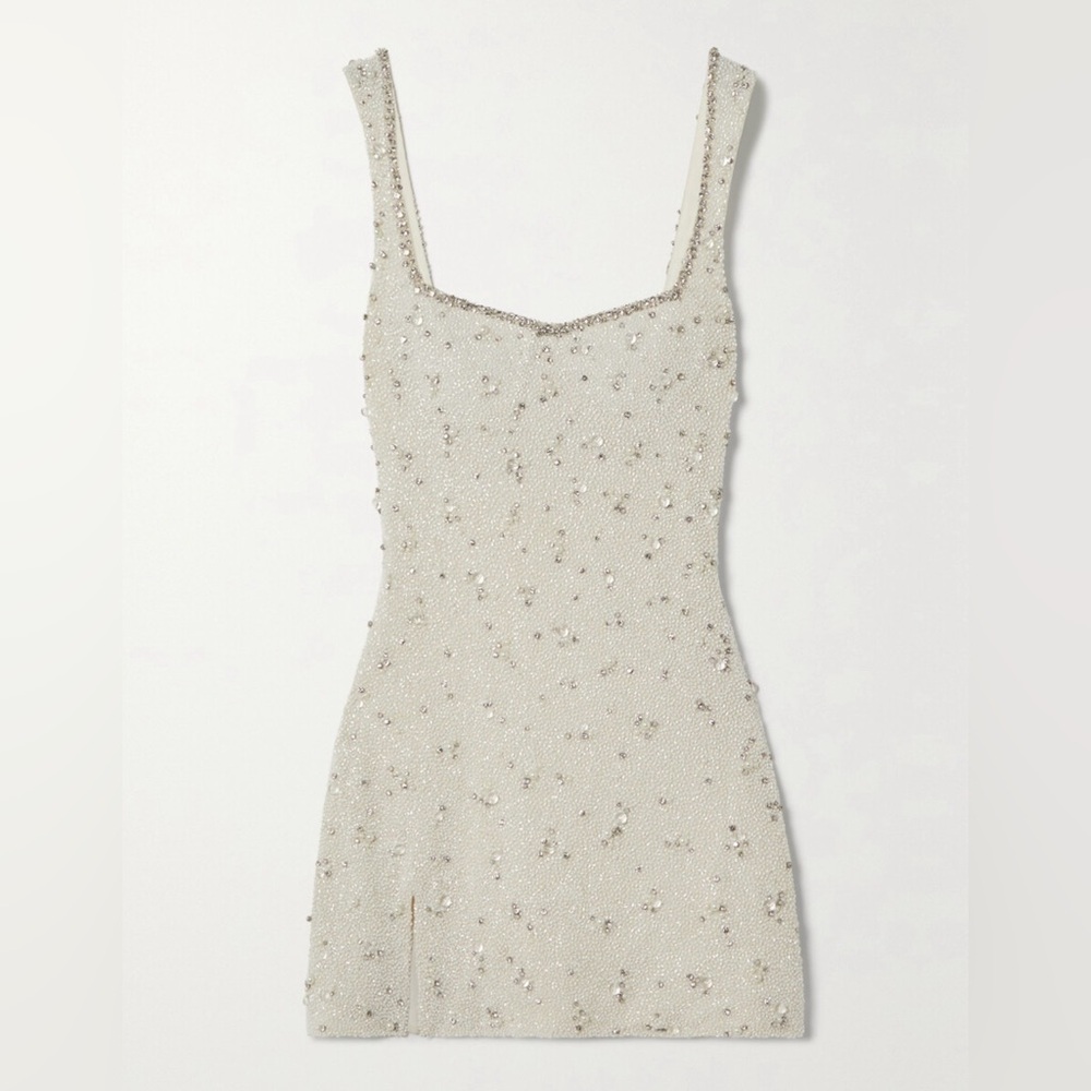 CLIO PEPPIATT Embellished Stretch-Tulle Mini Dress